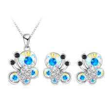 Ensembles de bijoux Crystal Butterfly bon marché 7colors (PCST0003-B)